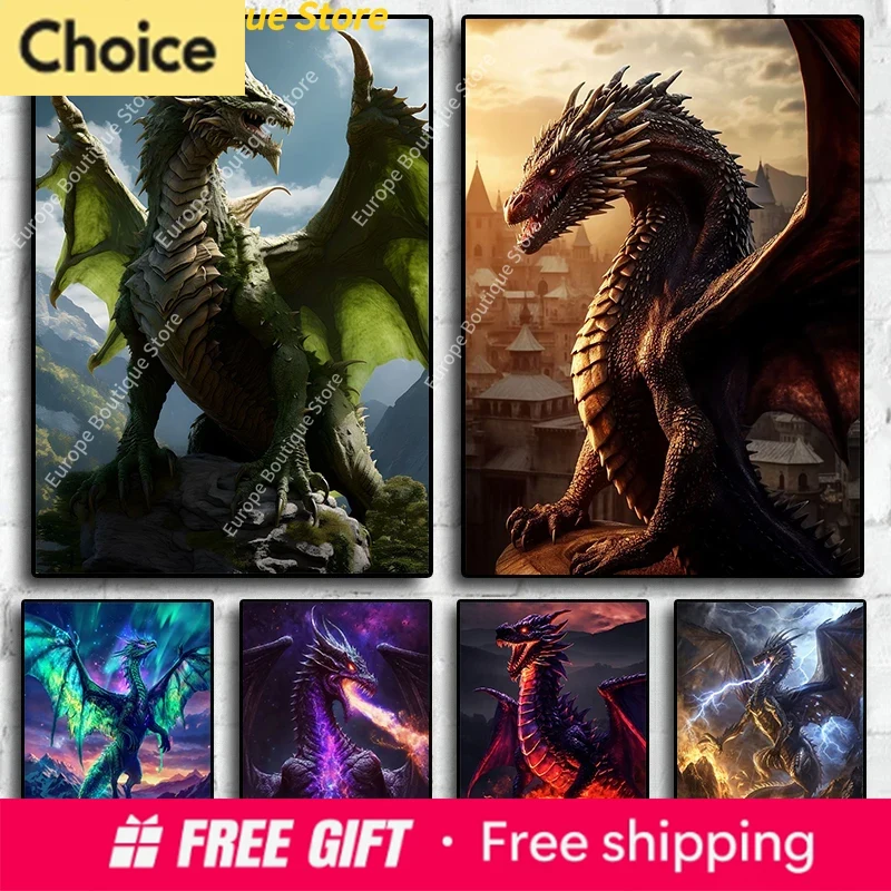 Resin Art Home Decor - 2026 Fantasy Dragon Mythische Dierenposters en