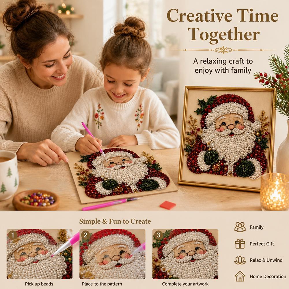 Resin Art Wall - Kerstmis Kerstman Parel Kunst DIY Kit