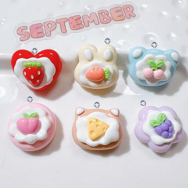 Resin Art Bracelet - 10 stuks simulatie schattige fruitcake hars