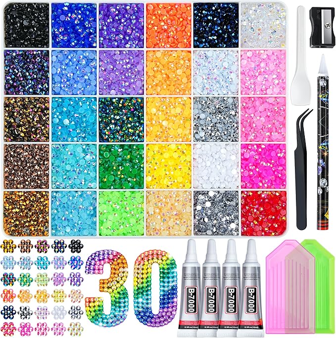 Resin Art All - Harsjes Jelly Strass Steentjes Set, 30