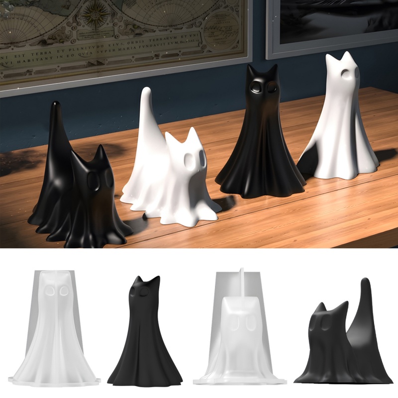 Resin Art Uv - Ghost Cat Halloween Desktop Ornament Gips