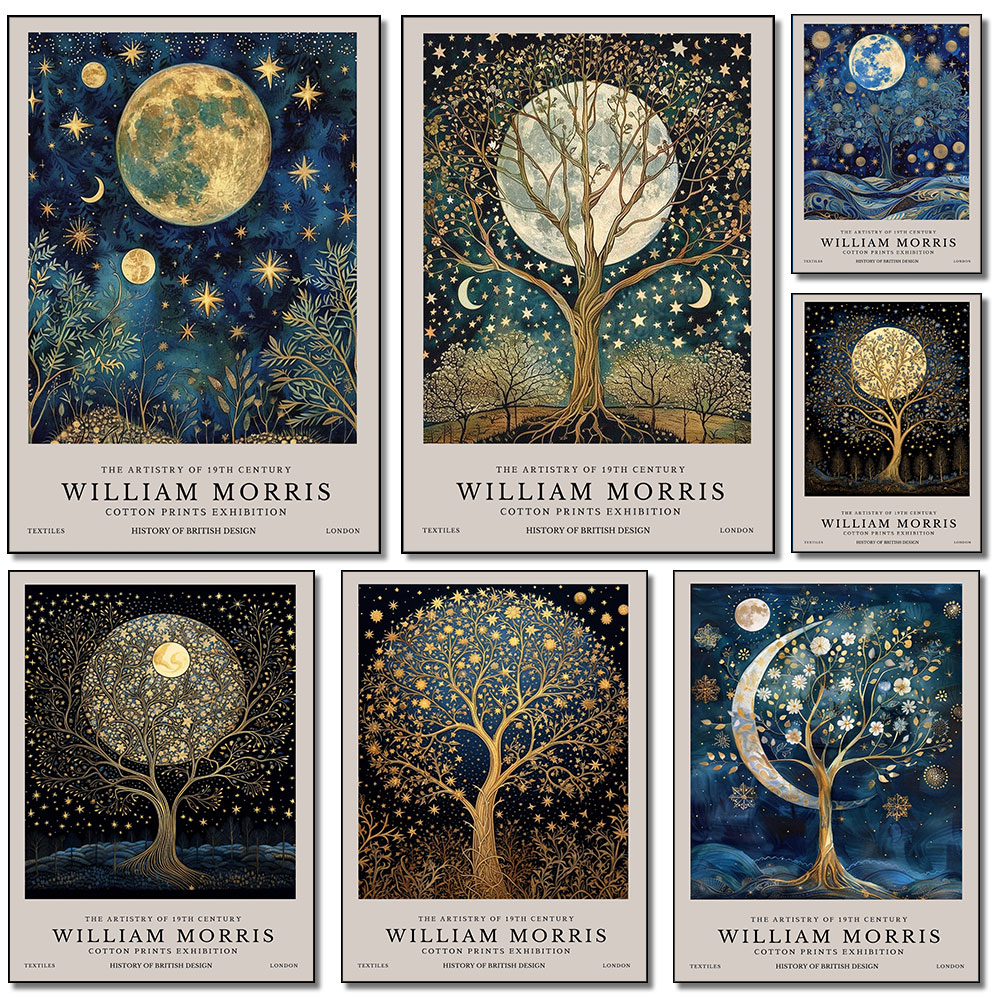 Resin Art Studio - Retro William Morris Maan en Sterren