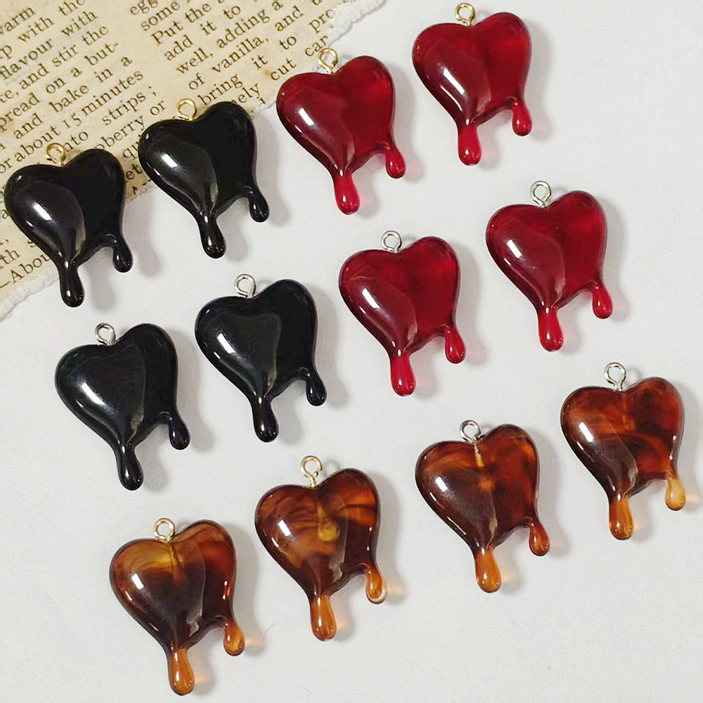 Resin Art Heart - 10 stuks Drop Blood hartvormige harsbedels