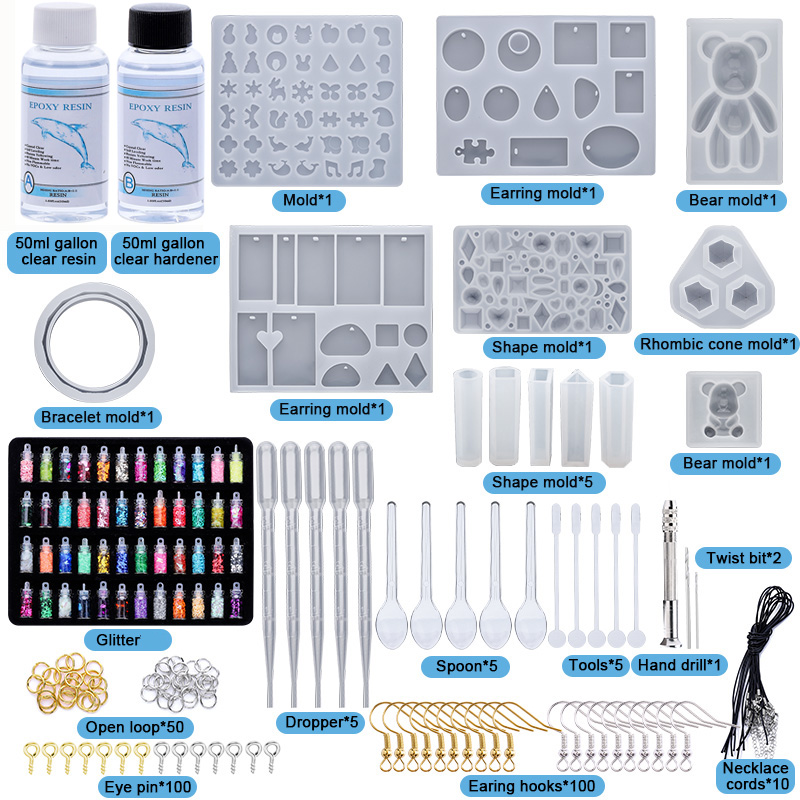 Resin Art All - Epoxyhars siliconen mallen Starter Kit Alles