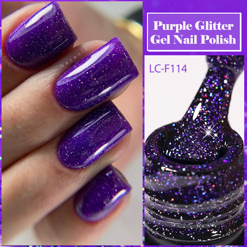 Resin Art All - LILYCUTE Paars Glitter Pailletten Gel Nagellak