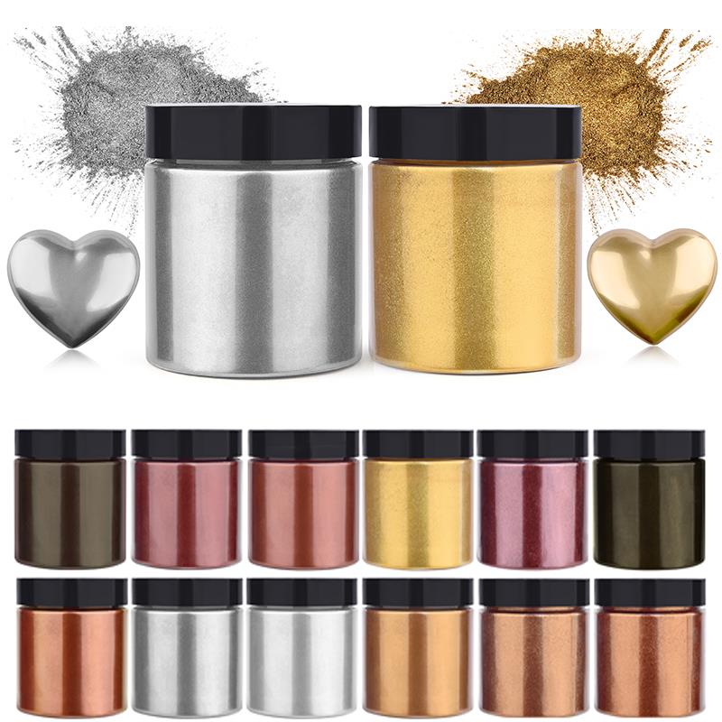 Resin Art Uv - 50G Shimmer Metallic Goud Zilver Kleur