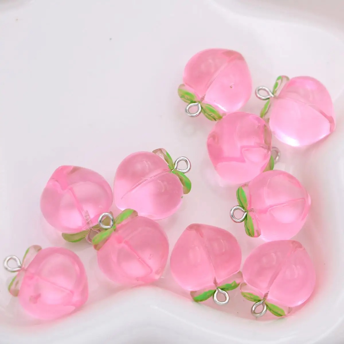 Resin Art Bracelet - 10 stuks mini 3D roze perzik