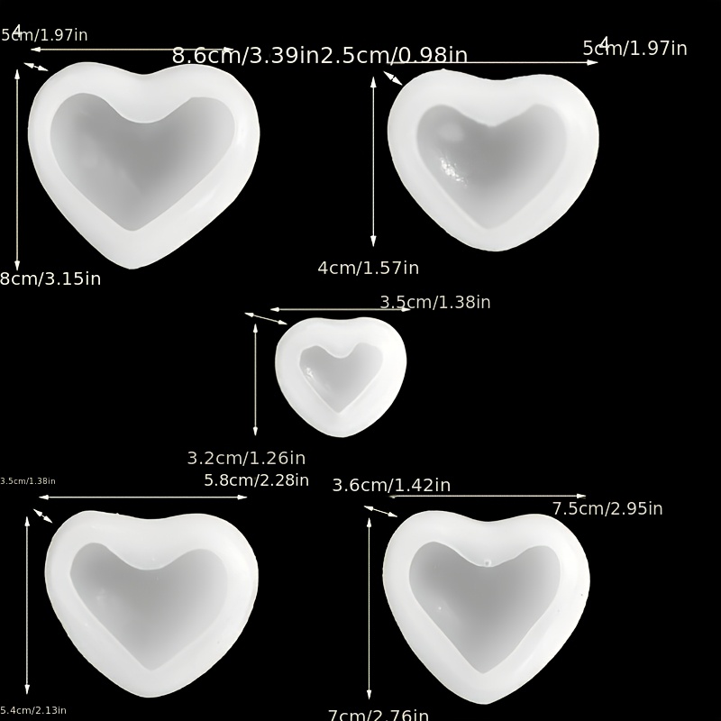 5 stuks hartvormige gipskaars  - Resin Art Heart recensie en prijs