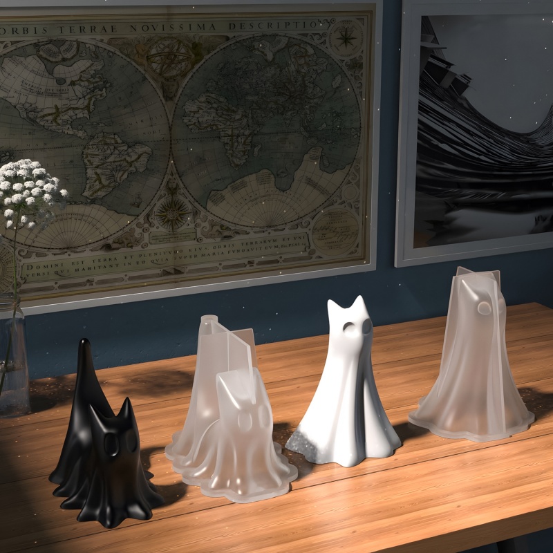 Ghost Cat Halloween Desktop Or - Resin Art Uv recensie en prijs