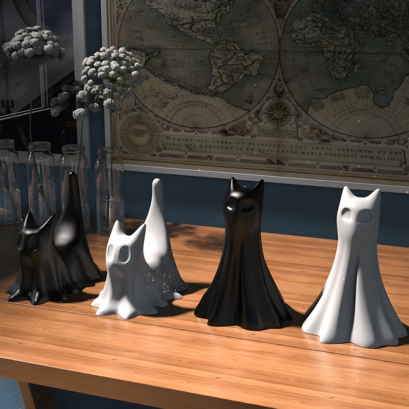 Ghost Cat Halloween Desktop Or - Resin Art Uv recensie en prijs
