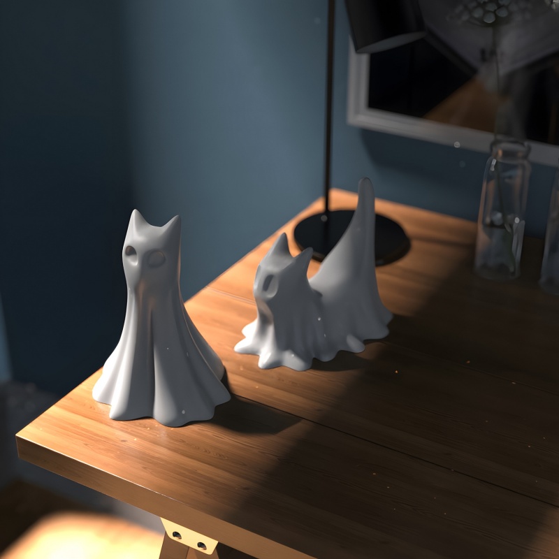 Ghost Cat Halloween Desktop Or - Resin Art Uv recensie en prijs
