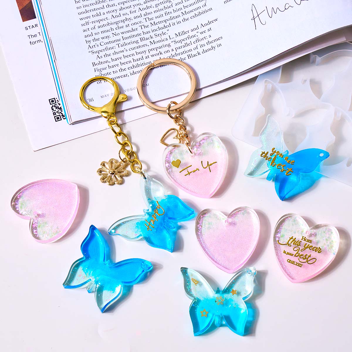 Zes-gaats siliconen mal met ga - Resin Art Heart recensie en prijs