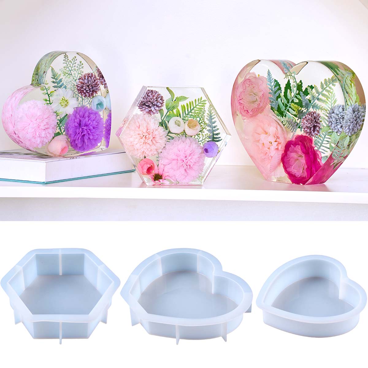 Hart Hexagon Ornament Boekenst - Resin Art Heart recensie en prijs