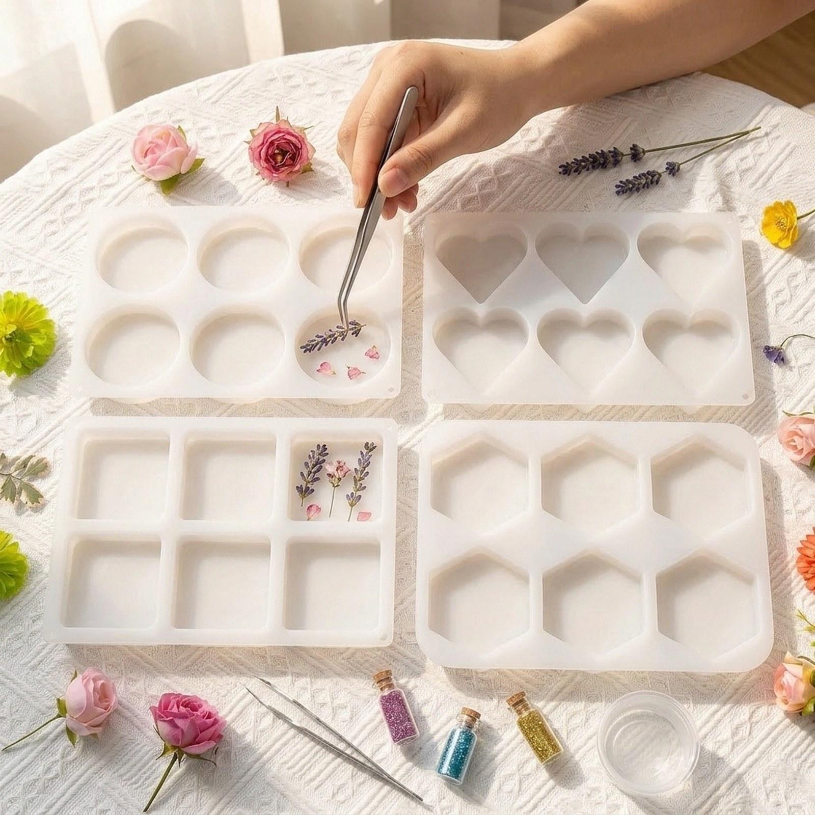 4 stuks diepe hars onderzetter - Coaster Mold Square recensie en prijs