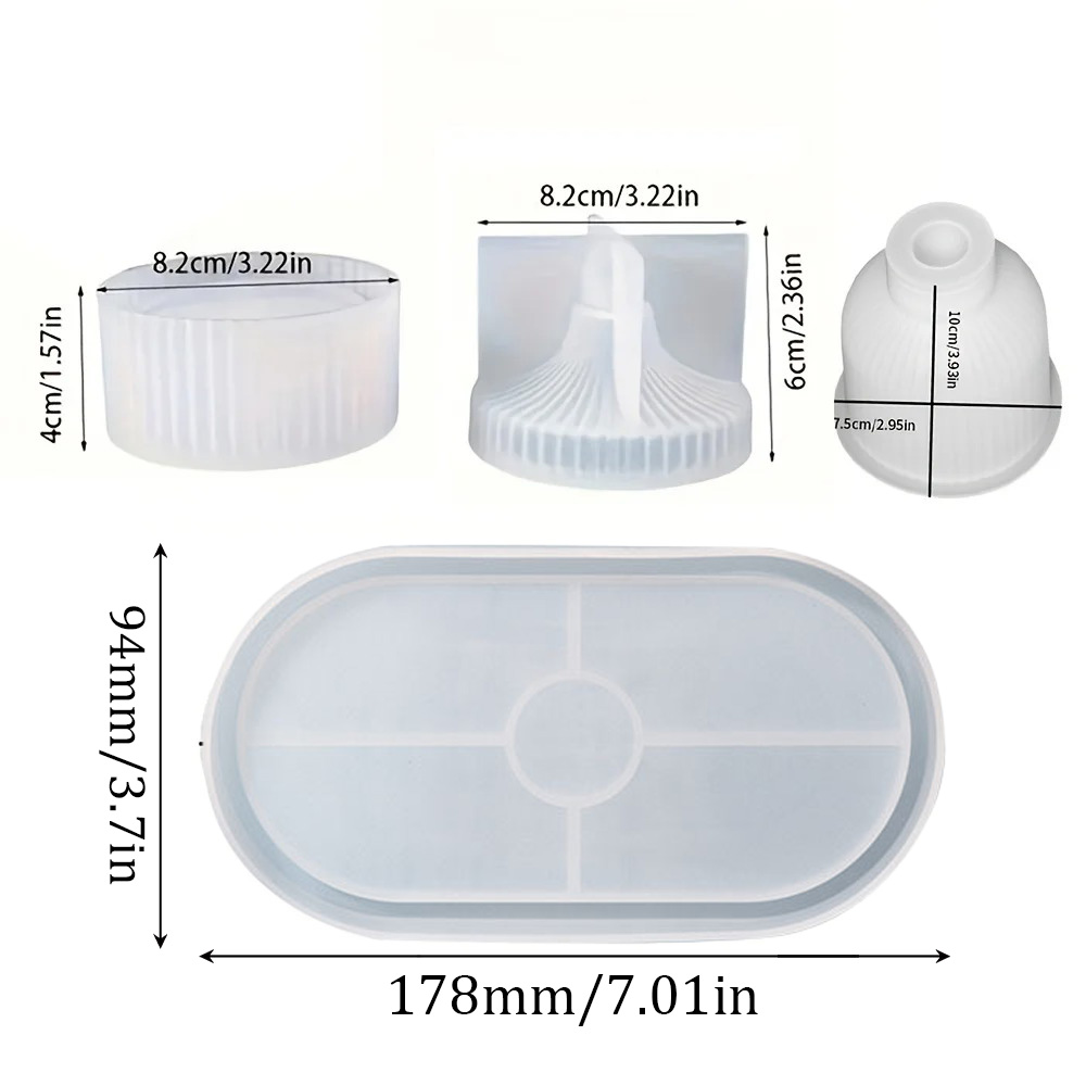 4 stuks siliconen mallen ovale - Resin Art Supplies recensie en prijs