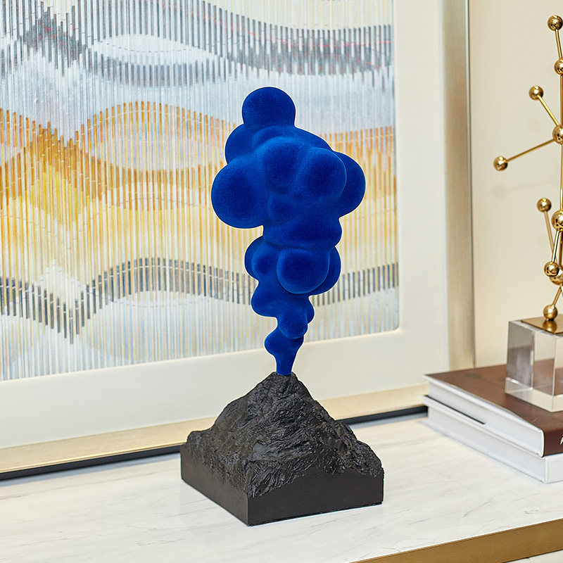 Klein blauwe abstracte vulkani - Resin Art Studio recensie en prijs