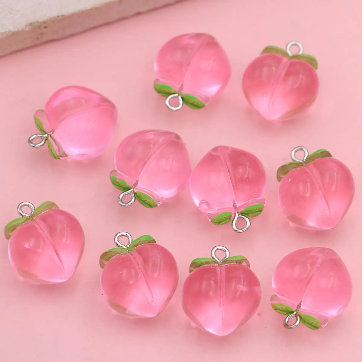 10 stuks mini 3D roze perzik f - Resin Art Bracelet recensie en prijs